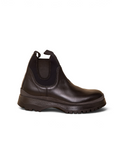 Lost Labels black leather Prada Chelsea boots with a chunky lug sole and elastic side panels