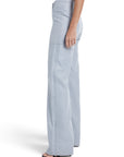 Lost Labels pre-owned Bottega Veneta blue viscose and cotton blend wide-leg pants worn by a model