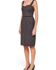 Lost Labels Dolce & Gabbana gray wool tailored sheath dress with a sweetheart neckline and slim waist detail.