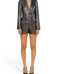 Lost Labels Isabel Marant shimmering silver lurex blazer-style jumpsuit with double-breasted button detail