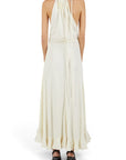 Lost Labels Proenza Schouler off-white viscose maxi dress with a halter neck and ruffled hem, back view