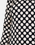 Lost Labels Saint Laurent black and white polka dot long sleeve mini dress close up