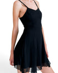 Lost Labels Versus Versace black mini dress in a viscose acetate blend with a sleek body-conscious fit