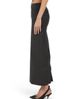 Lost Labels black Christopher Esber maxi skirt with architectural crisscross waist cut-out detail, side view