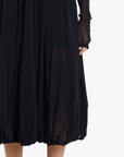 Lost Labels vintage black Philosophy di Lorenzo Serafini pleated nylon evening gown with sheer long sleeves