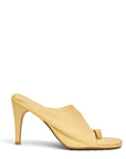 Lost Labels Bottega Veneta yellow leather mule heels with a refined toe-loop design and stiletto heel