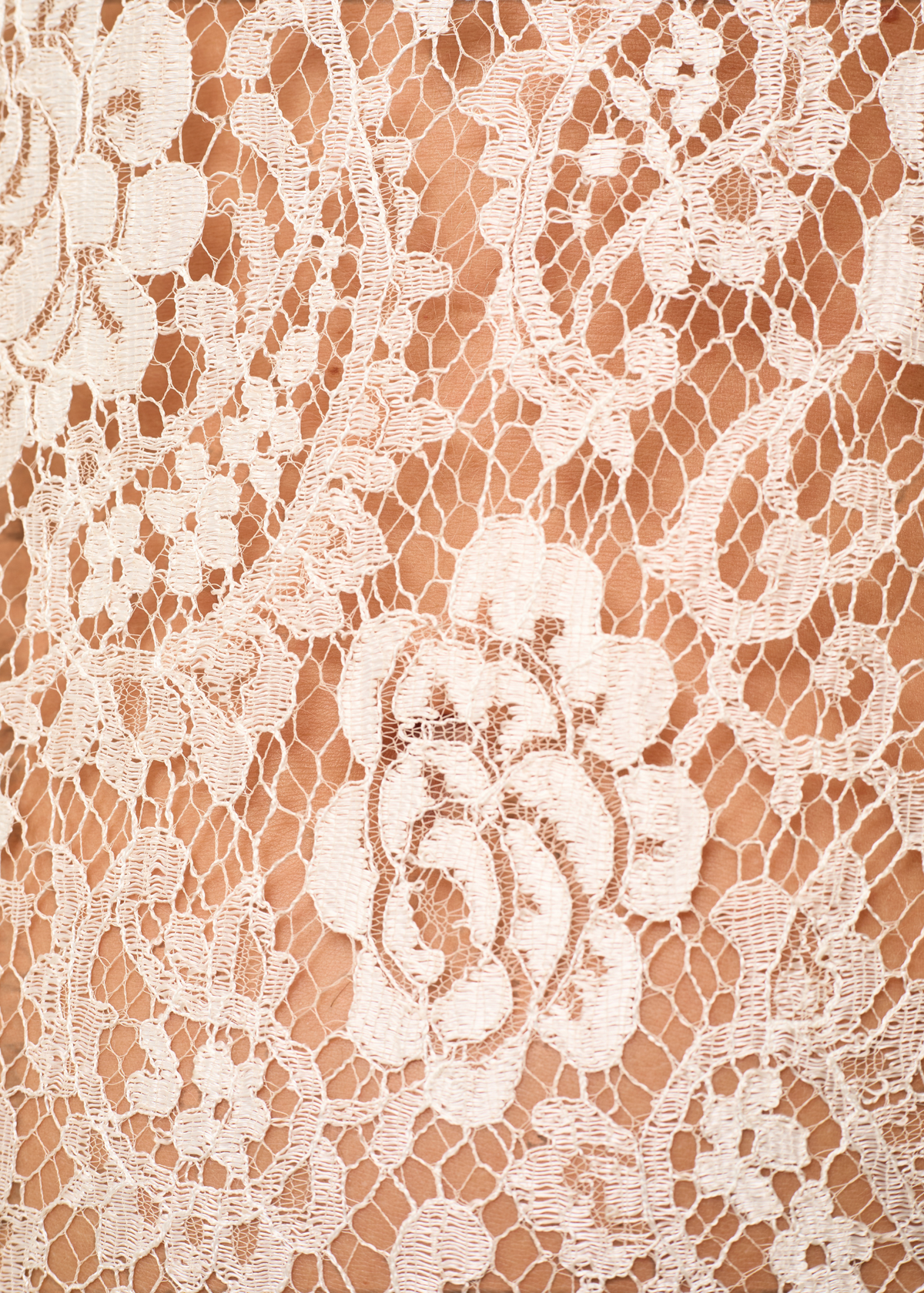 Lost Labels Dolce & Gabbana white floral lace fabric detail on a nude background