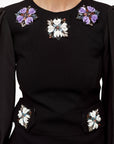 Lost Labels Emilio Pucci black dress featuring intricate floral bead and sequin embellishments on the bodice and waist.