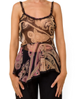 Lost Labels vintage Emilio Pucci silk camisole top featuring a vibrant 2000s abstract print and sheer fabric.