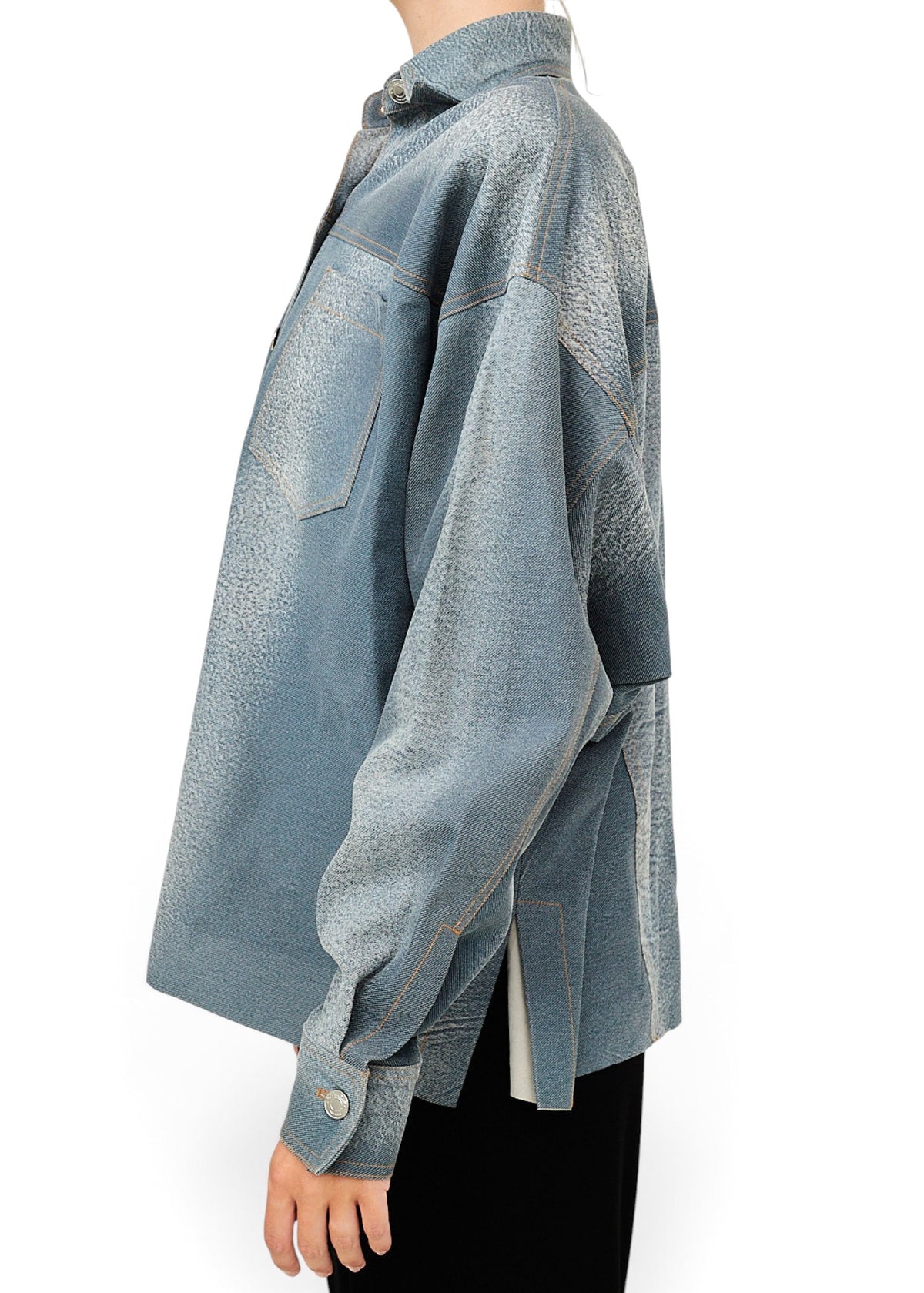Lost Labels LaQuan Smith lambskin leather jacket in a sleek, body-conscious fit with signature glamour.
