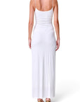 Lost Labels Nili Lotan white maxi dress in a soft viscose blend with spaghetti straps, back view