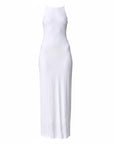 Lost Labels Nili Lotan white sleeveless maxi dress in a soft viscose blend with a relaxed, draped silhouette.