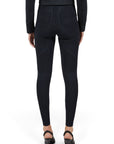 Lost Labels Prada black sheer tights with textured ribbed detailing worn by a model from the back view.