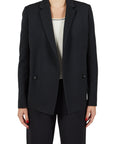 Lost Labels Proenza Schouler black double-breasted blazer in a textured wool blend with tailored fit