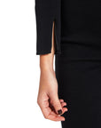 Lost Labels Saint Laurent black wool blend jumpsuit sleeve detail with side zipper closure