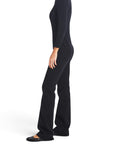 Lost Labels Saint Laurent black wool-blend long-sleeve jumpsuit, size 34, shown from a side profile view.