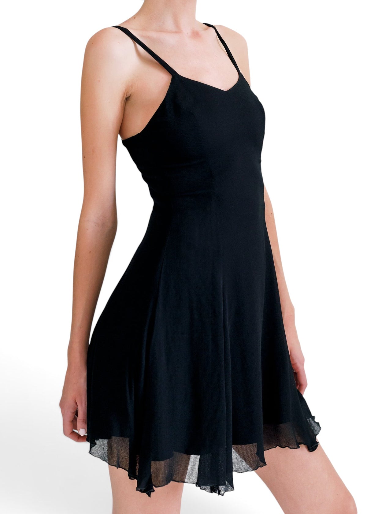 Lost Labels Versus Versace black mini dress in a viscose acetate blend with a sleek body-conscious fit