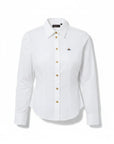 Lost Labels Vivienne Westwood white slim-fit cotton button-down shirt with contrast buttons and Orb logo embroidery