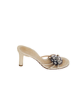 Chanel vintage mother of pearl button mules