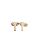 Chanel vintage mother of pearl button mules