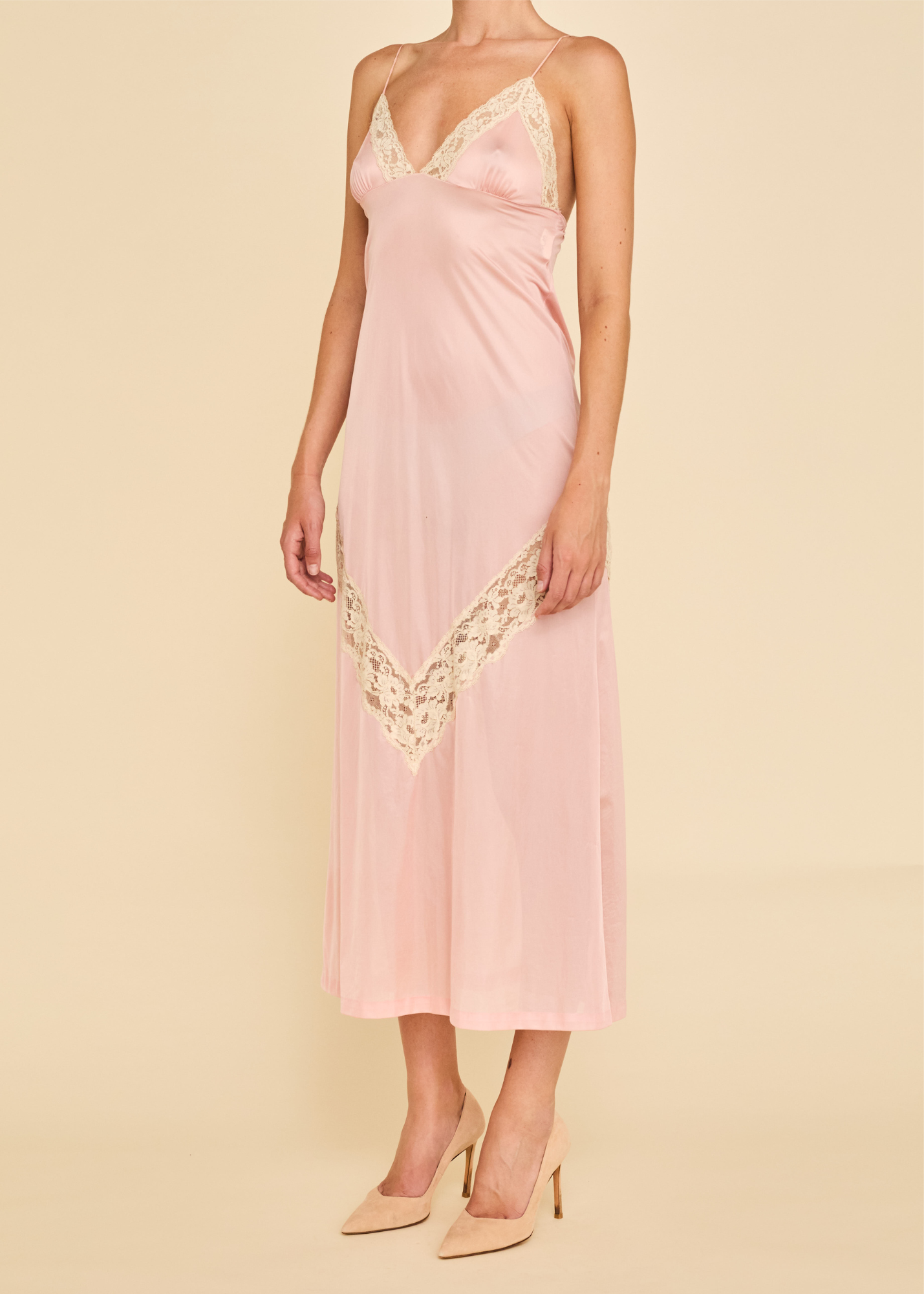 Vintage Pink Lace Dress