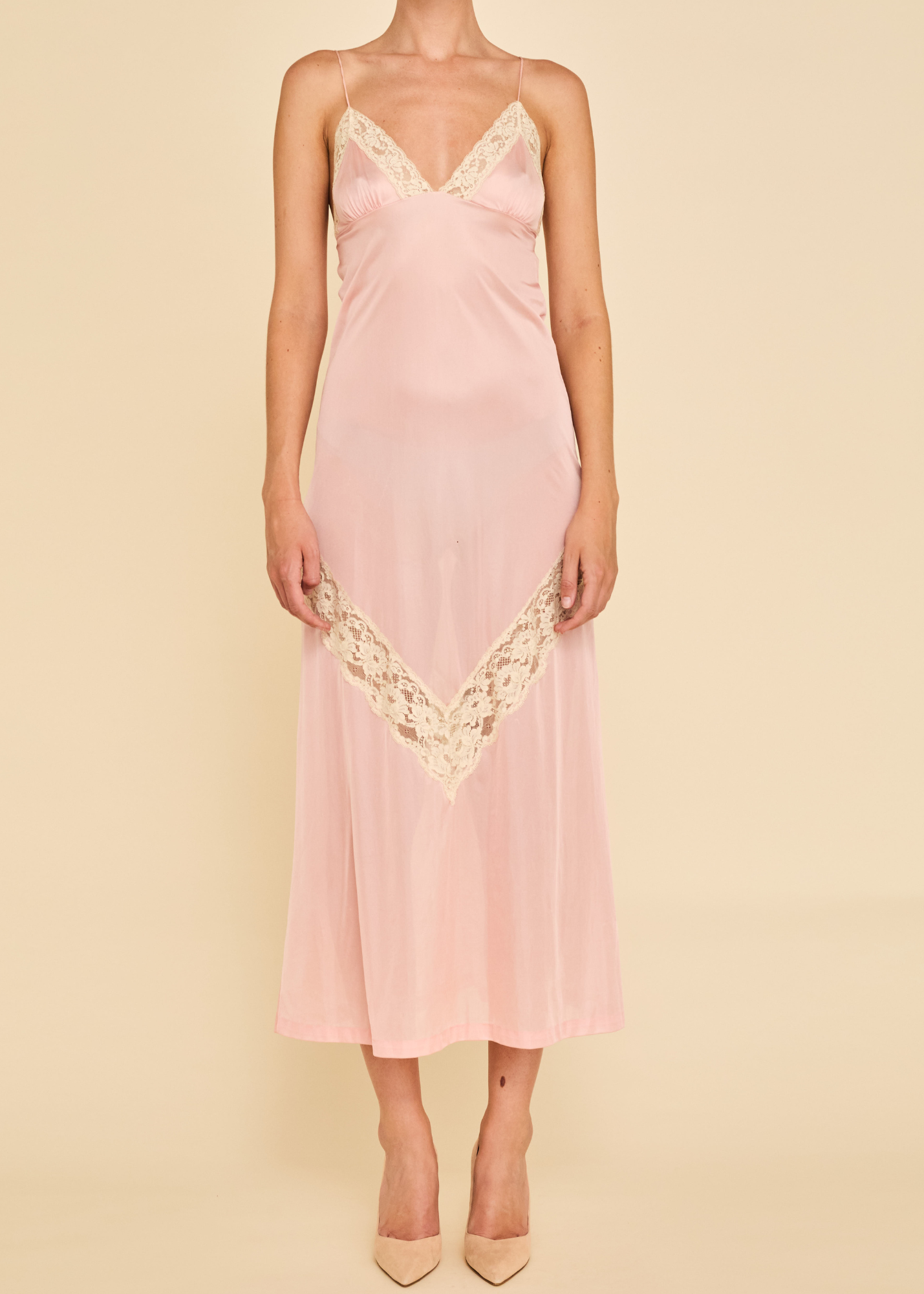 Vintage Pink Lace Dress